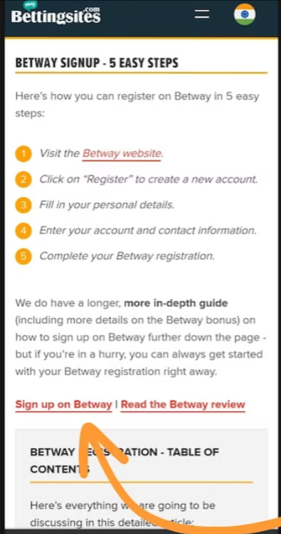 Betway Signup – Register on Betway in 5 Simple Steps